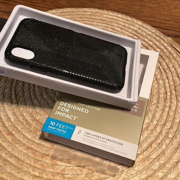 Speck Clear Glitter Black Phone case Cover iPhone Xs/X - Picture 4 of 5
